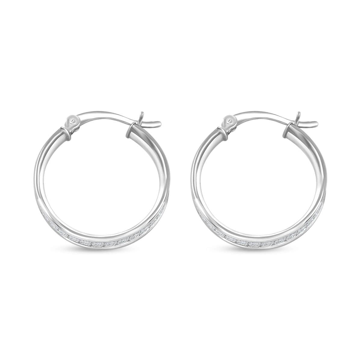 Sterling Silver Hoop Earrings 2.30 Grams image number 3