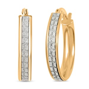 14K Yellow Gold Over Sterling Silver Hoop Earrings 2.35 Grams