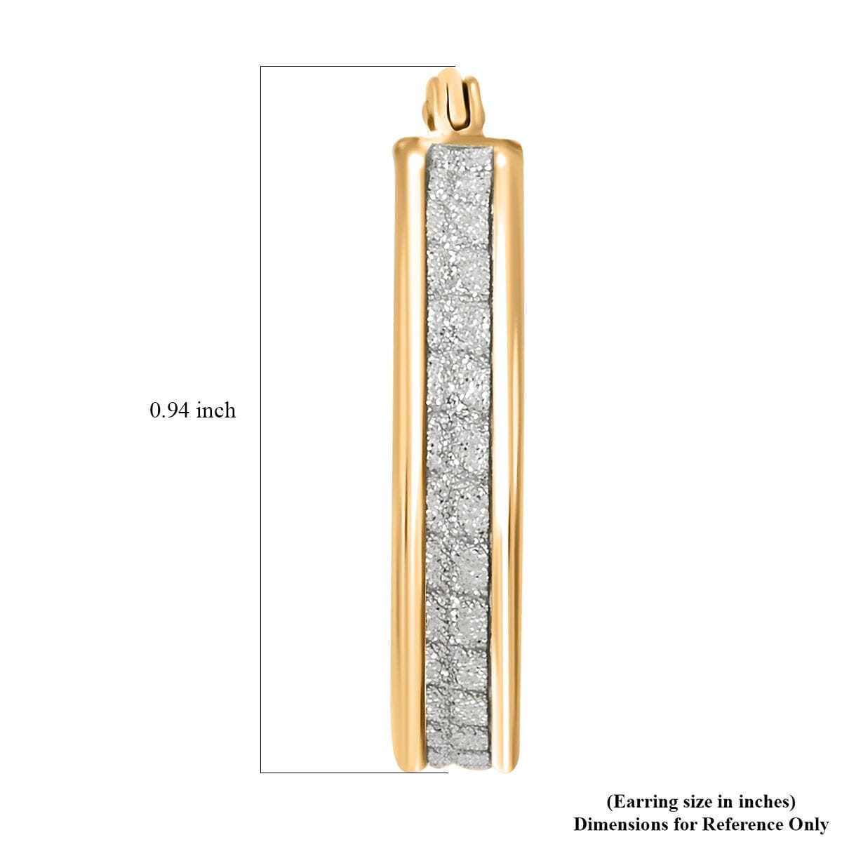 14K Yellow Gold Over Sterling Silver Hoop Earrings 2.35 Grams image number 4