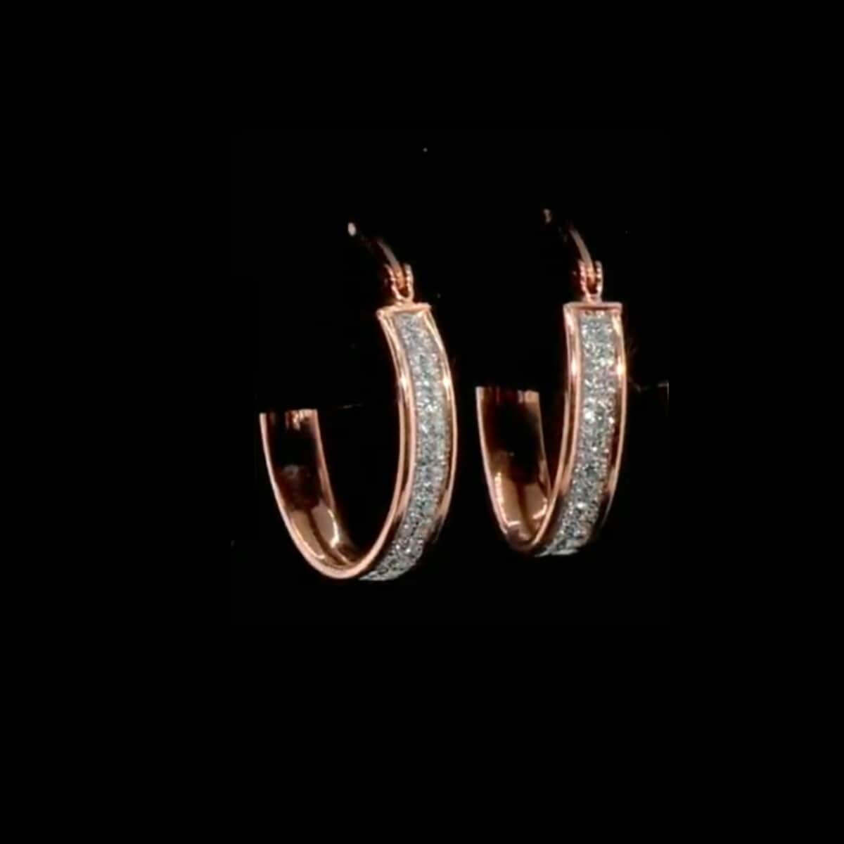 14K Rose Gold Over Sterling Silver Hoop Earrings 2.30 Grams image number 1