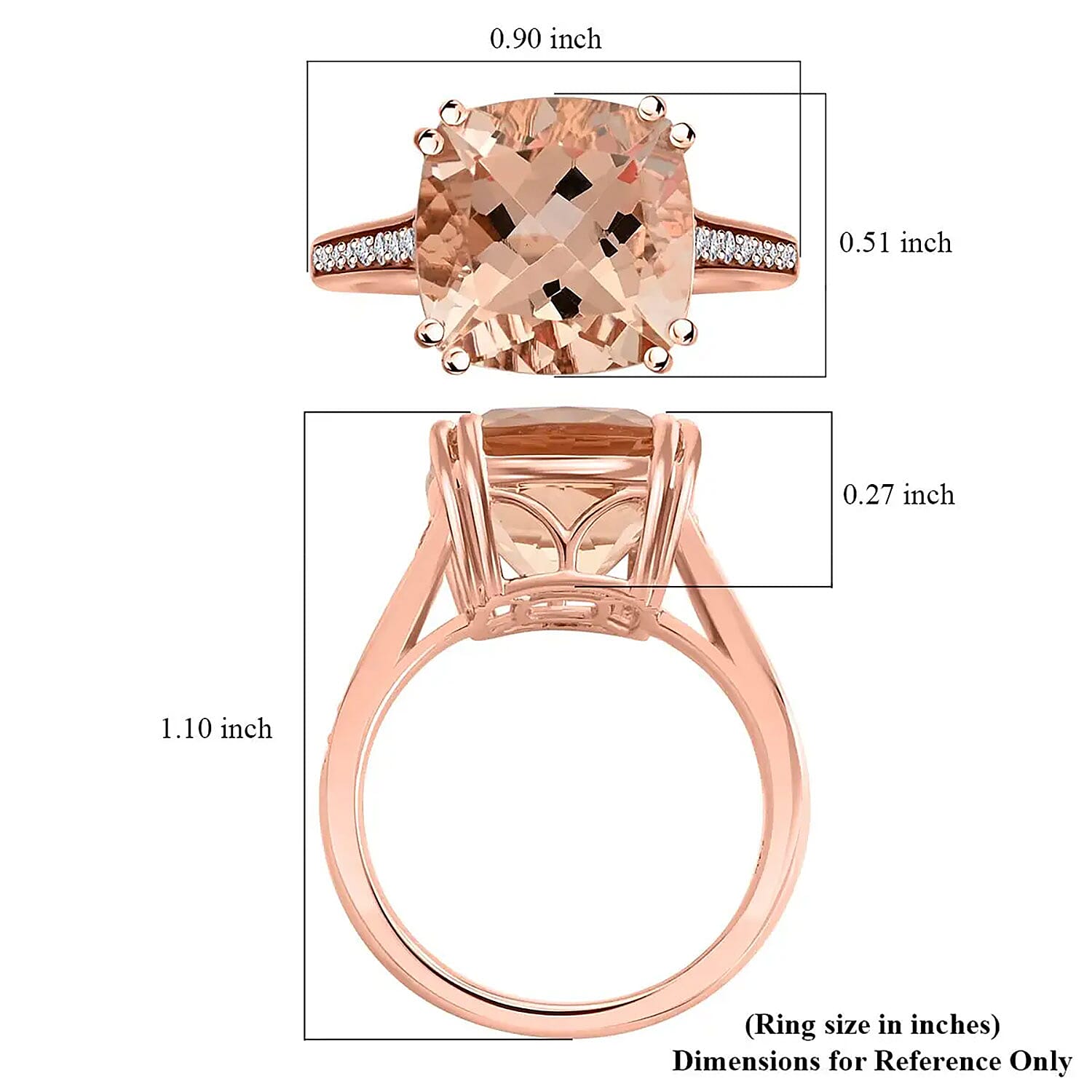 Certified & Appraised Luxoro AAA Marropino Morganite and G-H I2 Diamond 5.10 ctw Ring in 14K Rose Gold (Size 10.0)