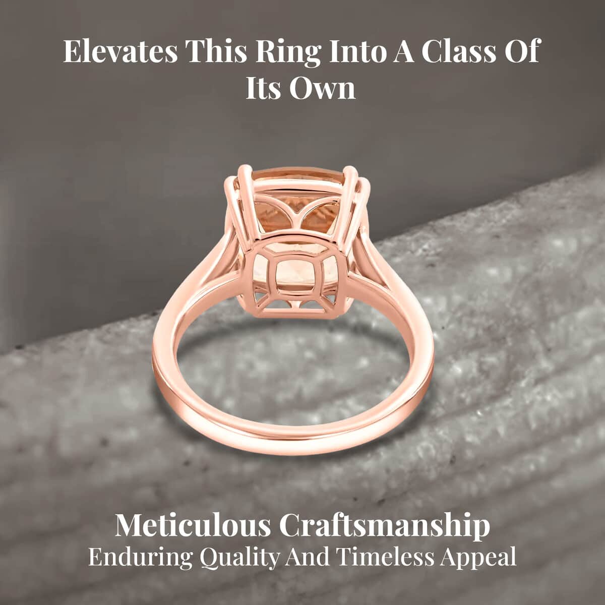 Certified & Appraised Luxoro AAA Marropino Morganite and G-H I2 Diamond 5.10 ctw Ring in 14K Rose Gold (Size 6.0) image number 3