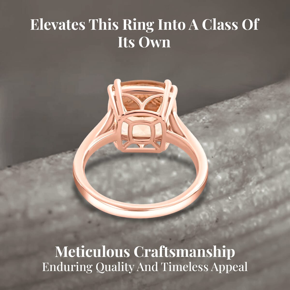 Certified & Appraised Luxoro AAA Marropino Morganite and G-H I2 Diamond 5.10 ctw Ring in 14K Rose Gold (Size 6.5) image number 3