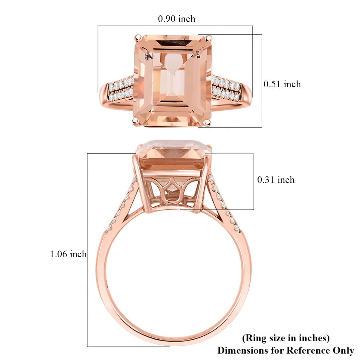 Doorbuster Certified & Appraised Iliana 18K Rose Gold AAA Marropino Morganite and SI Diamond Ring 4.40 Grams 7.20 ctw image number 5