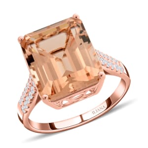 Certified & Appraised Iliana 18K Rose Gold AAA Marropino Morganite and G-H SI Diamond Ring (Size 6.0) 4.40 Grams 7.20 ctw