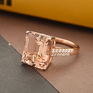 Certified & Appraised Iliana 18K Rose Gold AAA Marropino Morganite and G-H SI Diamond Ring (Size 6.0) 4.40 Grams 7.20 ctw