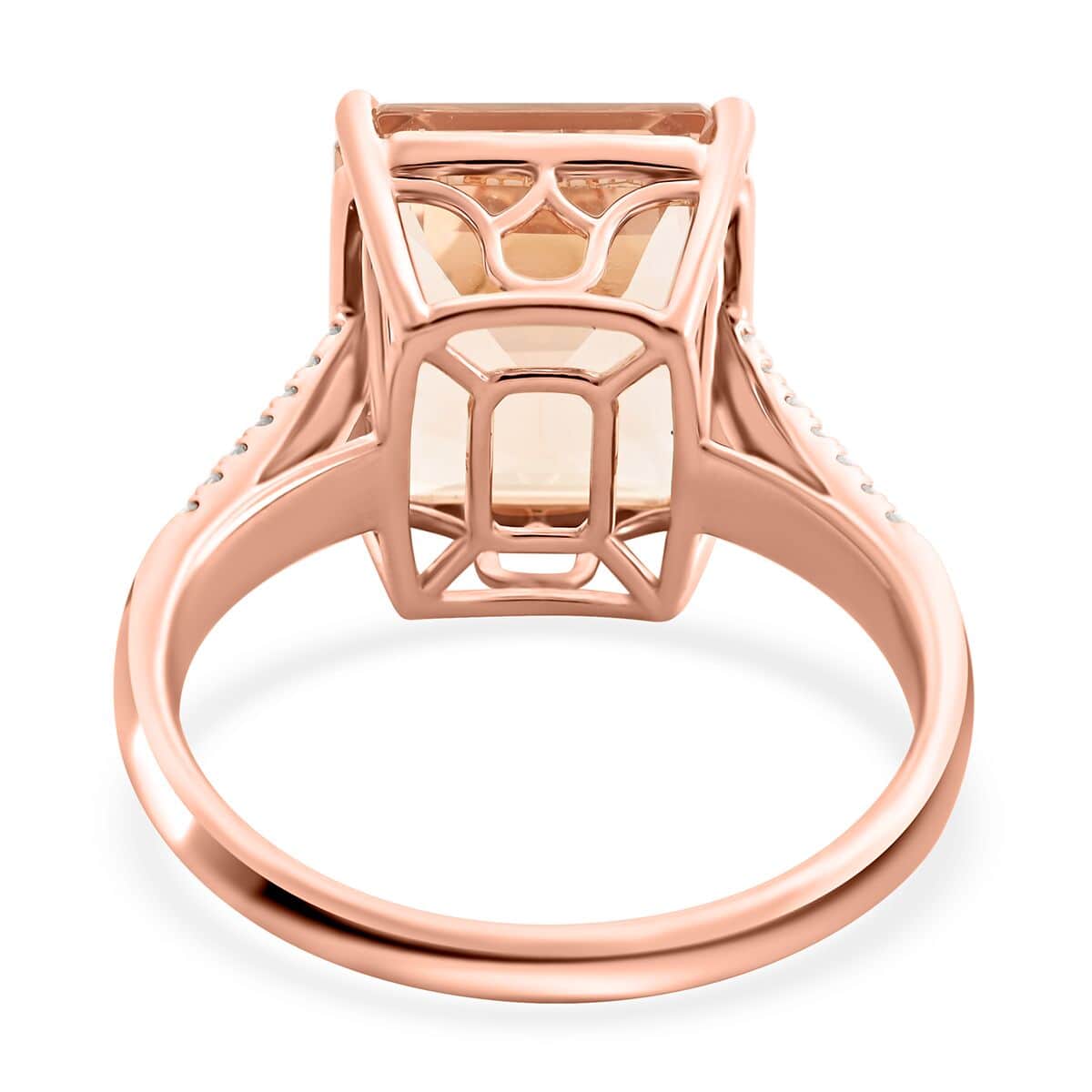 Certified & Appraised Iliana 18K Rose Gold AAA Marropino Morganite and G-H SI Diamond Ring (Size 6.0) 4.40 Grams 7.20 ctw image number 4