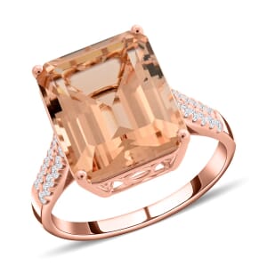 Certified & Appraised Iliana 18K Rose Gold AAA Marropino Morganite and G-H SI Diamond Ring (Size 7.0) 4.40 Grams 7.20 ctw