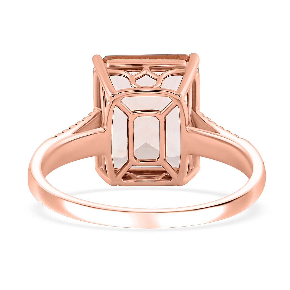 Certified & Appraised Iliana 18K Rose Gold AAA Marropino Morganite and G-H SI Diamond Ring (Size 9.5) 4.40 Grams 7.20 ctw image number 4