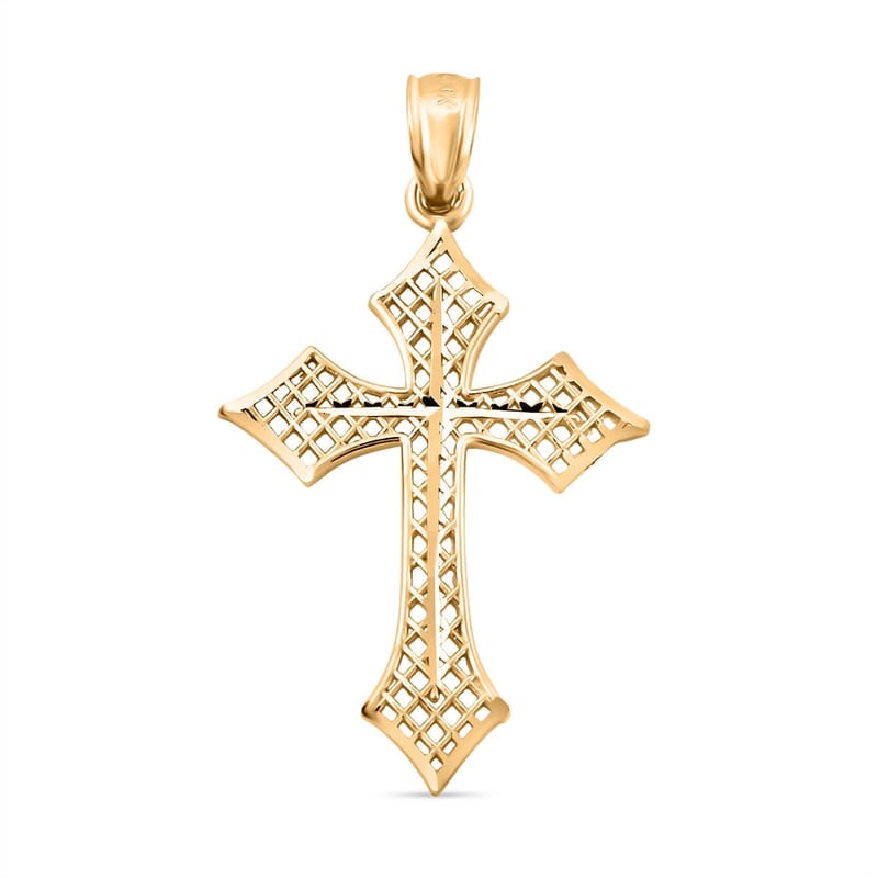 Made in America 10K Yellow Gold Cross Pendant 0.56 Grams