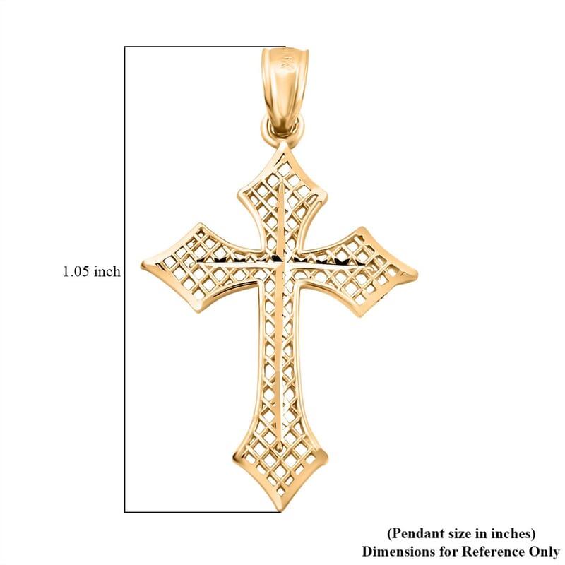 Made in America 10K Yellow Gold Cross Pendant 0.56 Grams