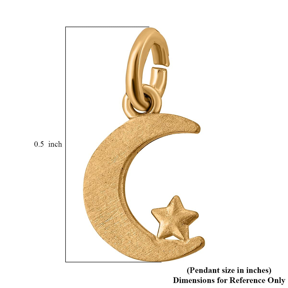 Made in America 10K Yellow Gold Moon and Star Charm Pendant