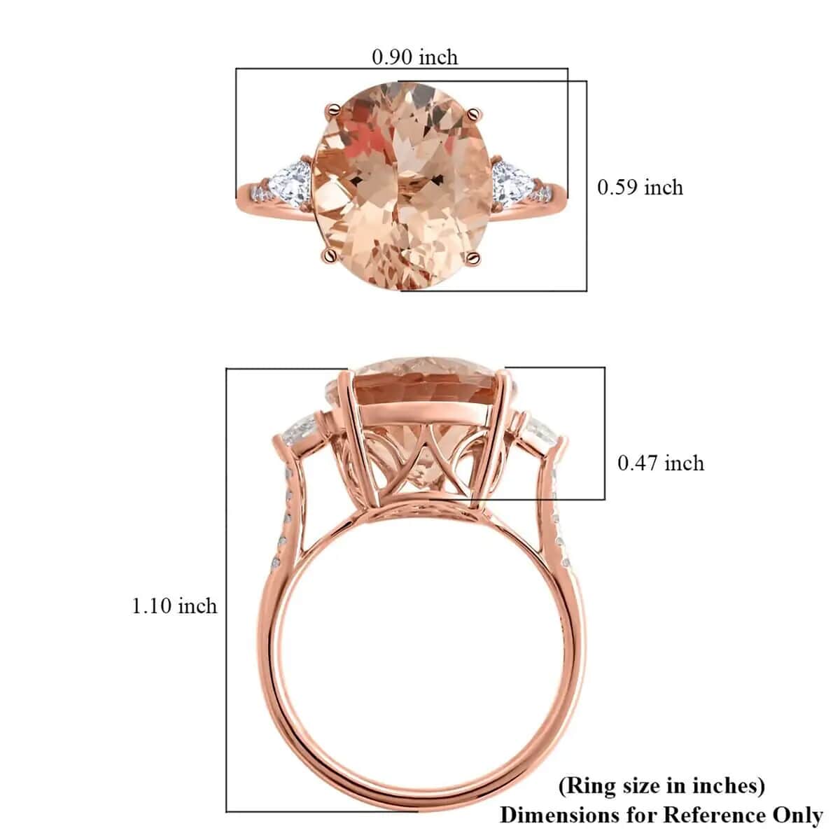 Doorbuster Certified & Appraised Iliana 18K Rose Gold AAA Marropino Morganite, Diamond (SI) (0.26 cts) Ring (Size 6.0) 8.00 ctw image number 6