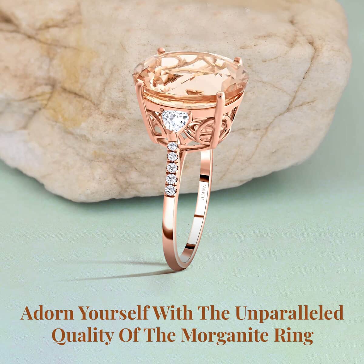 Certified & Appraised Iliana AAA Marropino Morganite and G-H SI Diamond 8.00 ctw Ring in 18K Rose Gold (Size 10.5) image number 2