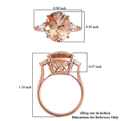 Certified & Appraised Iliana AAA Marropino Morganite and G-H SI Diamond 8.00 ctw Ring in 18K Rose Gold (Size 11.0)