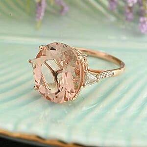 Certified & Appraised Iliana AAA Marropino Morganite and G-H SI Diamond 8.00 ctw Ring in 18K Rose Gold (Size 7.5)