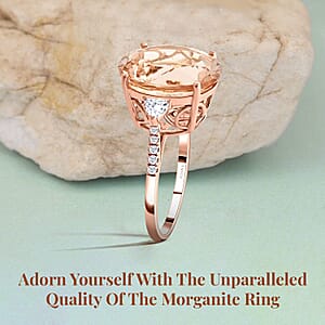 Certified & Appraised Iliana AAA Marropino Morganite and G-H SI Diamond 8.00 ctw Ring in 18K Rose Gold (Size 8.0)