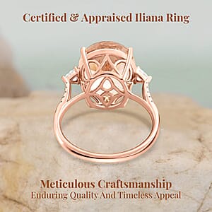 Certified & Appraised Iliana AAA Marropino Morganite and G-H SI Diamond 8.00 ctw Ring in 18K Rose Gold (Size 8.0)
