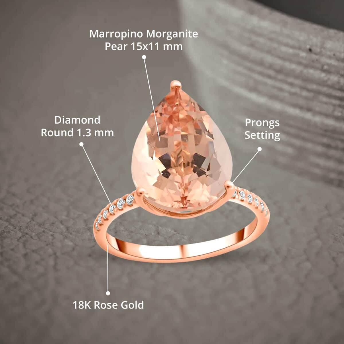 Certified & Appraised Iliana AAA Marropino Morganite and G-H SI Diamond 6.35 ctw Ring in 18K Rose Gold (Size 6.0) image number 4