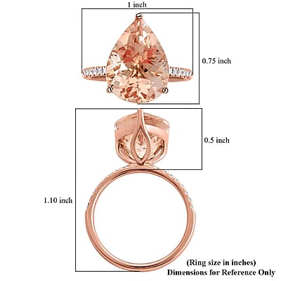 Certified & Appraised Iliana AAA Marropino Morganite and G-H SI Diamond 6.35 ctw Ring in 18K Rose Gold (Size 6.0)