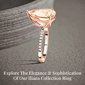 Certified & Appraised Iliana AAA Marropino Morganite and G-H SI Diamond 6.35 ctw Ring in 18K Rose Gold (Size 7)