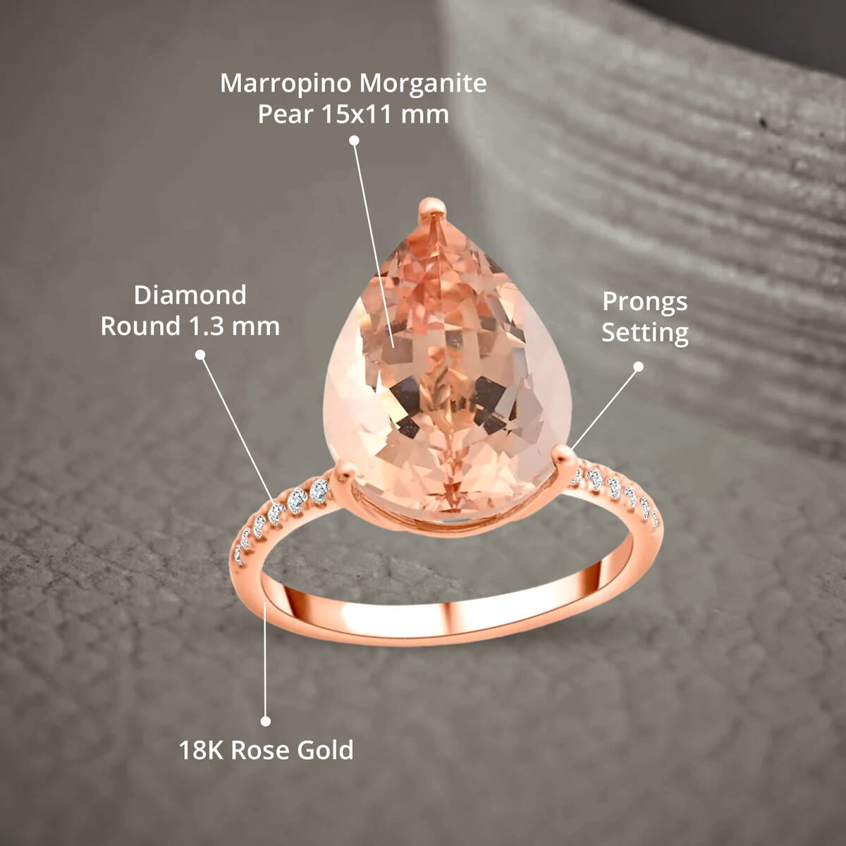 Certified & Appraised Iliana AAA Marropino Morganite and G-H SI Diamond 6.35 ctw Ring in 18K Rose Gold (Size 7) image number 4