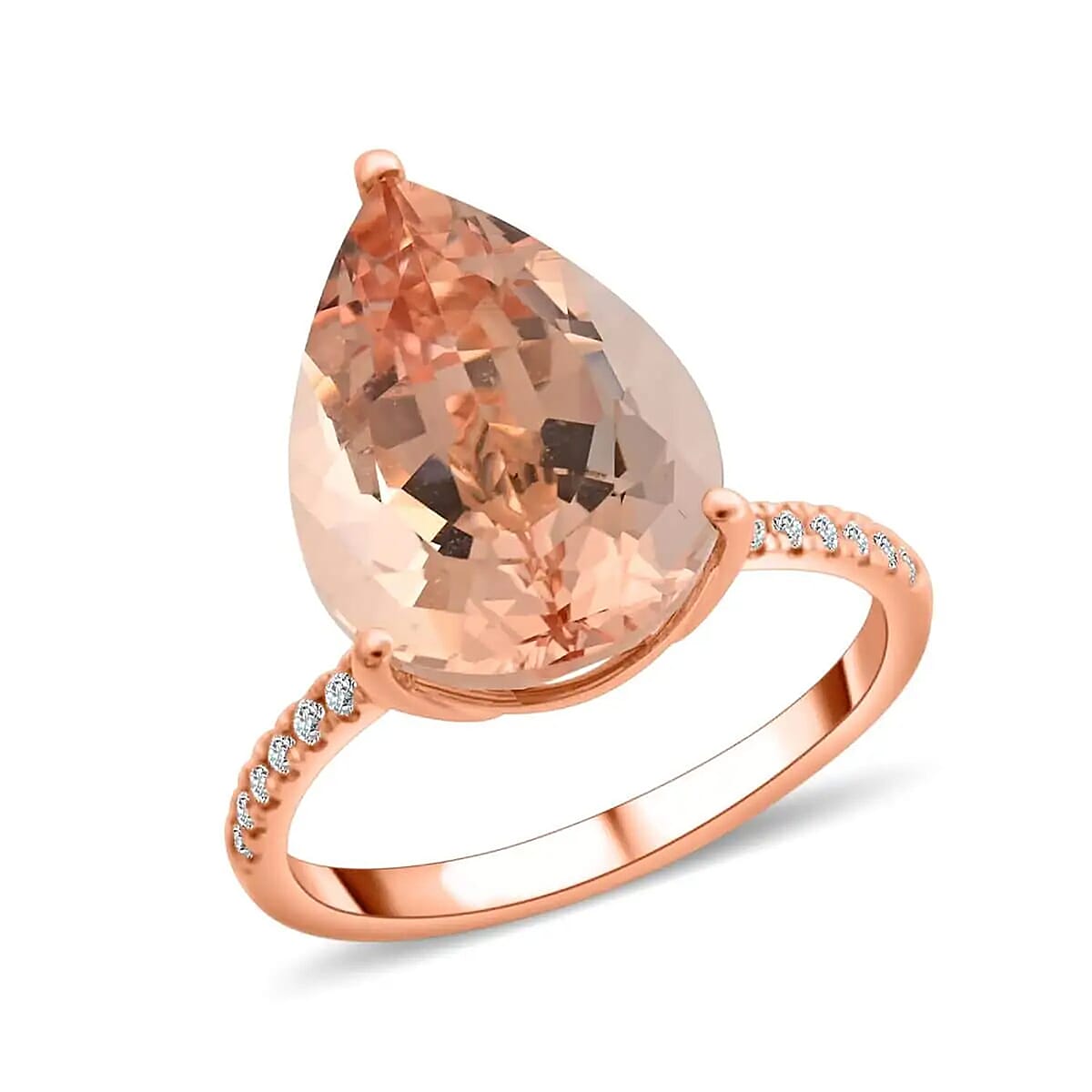 Certified & Appraised Iliana AAA Marropino Morganite and G-H SI Diamond 6.35 ctw Ring in 18K Rose Gold (Size 8.0) image number 0