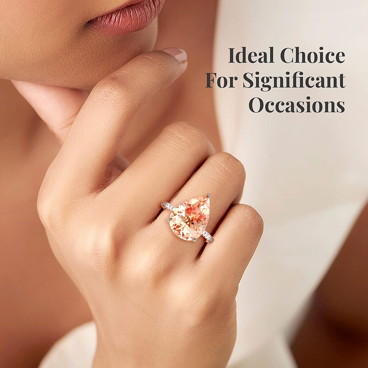 Certified & Appraised Iliana AAA Marropino Morganite and G-H SI Diamond 6.35 ctw Ring in 18K Rose Gold (Size 8.0) image number 5