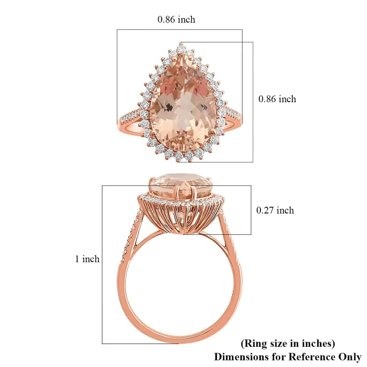 Doorbuster Certified & Appraised Iliana 18K Rose Gold AAA Marropino Morganite and SI Diamond Halo Ring 6.15 ctw image number 6