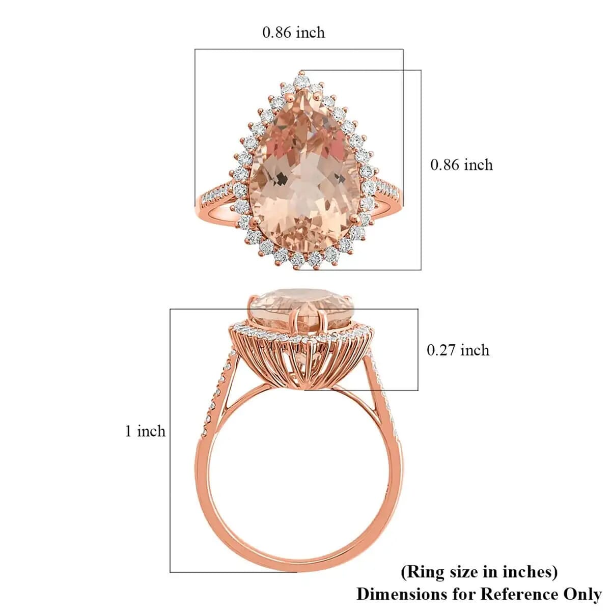 Certified & Appraised Iliana AAA Marropino Morganite and G-H SI Diamond 6.15 ctw Halo Ring in 18K Rose Gold (Size 7.0) image number 6