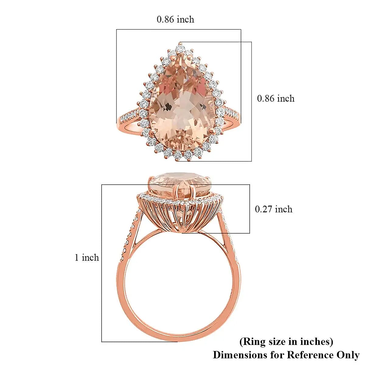 Certified & Appraised Iliana 18K Rose Gold AAA Marropino Morganite and G-H SI Diamond Halo Ring (Size 8.5) 6.15 ctw image number 6