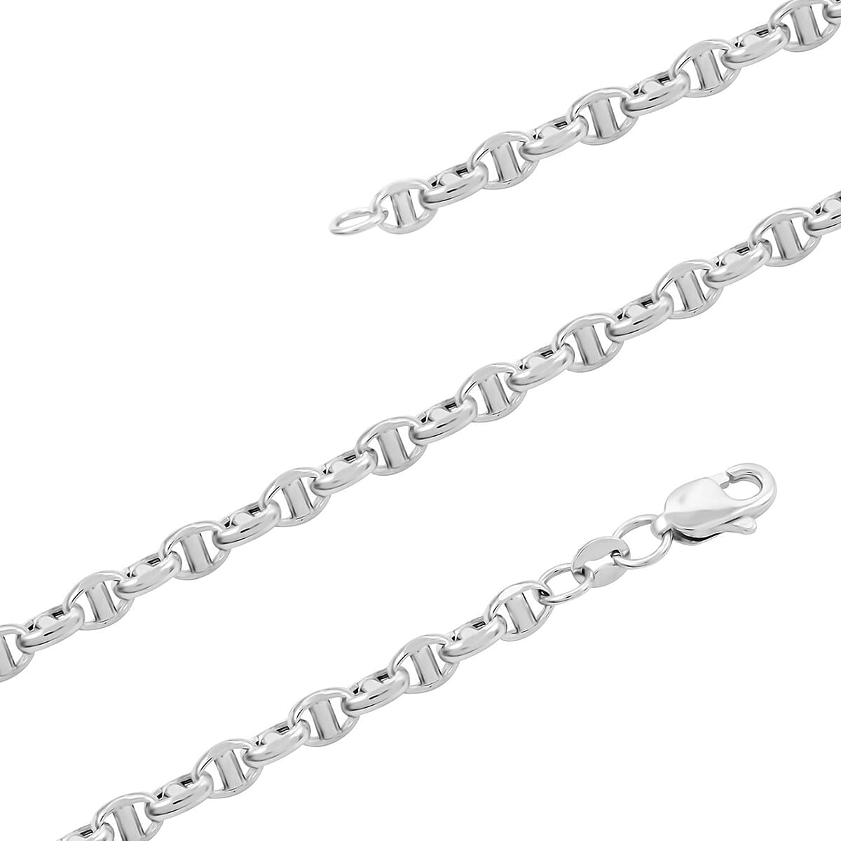 14K White Gold 4.15mm Filk Chain Necklace 22 Inches 8.60 Grams image number 2