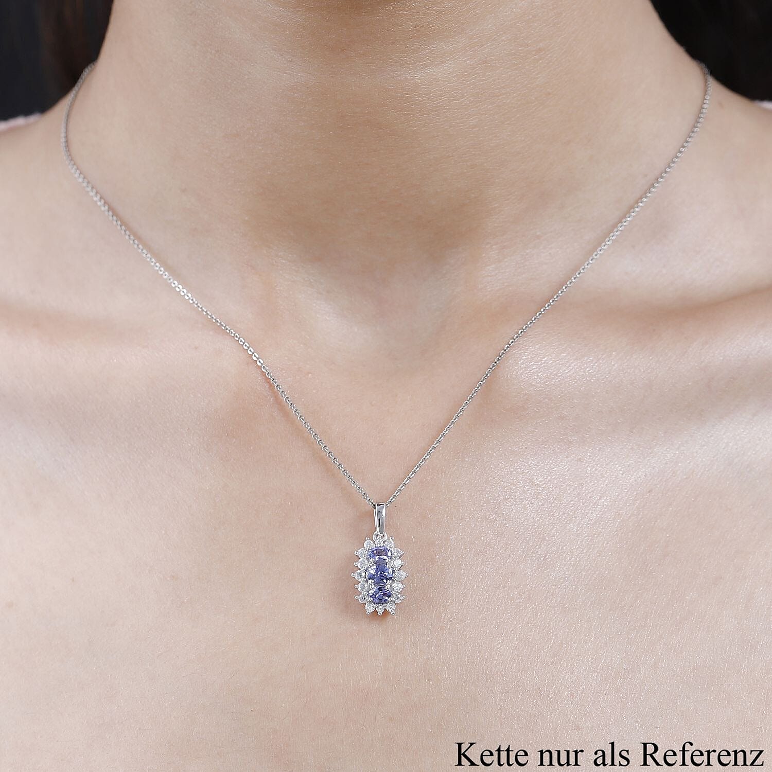 Tanzanite 1.71 ctw Pendant in Platinum Over Sterling Silver