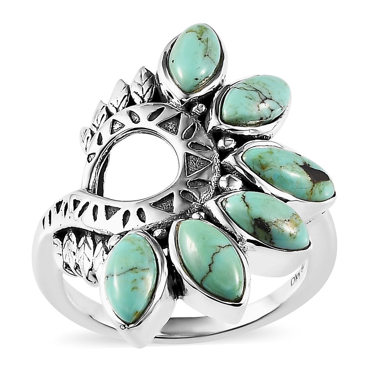 Artisan Crafted Blue Moon Turquoise Ring in Sterling Silver (Size 10.0) 2.75 ctw