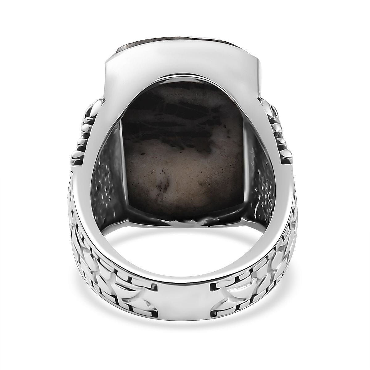 Artisan Crafted White Buffalo Eagle Men's Ring in Sterling Silver (Size 10.0) 26.15 ctw
