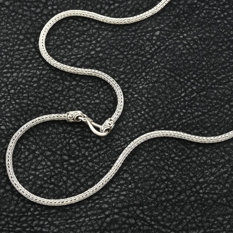 Bali Legacy Sterling Silver 2.5mm Tulang Naga Necklace 18 Inches 13.90 Grams
