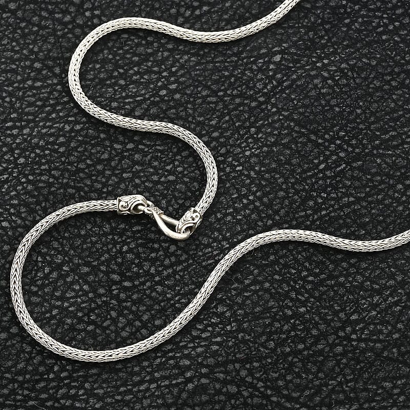Bali Legacy Sterling Silver 2.5mm Tulang Naga Necklace 18 Inches 13.90 Grams