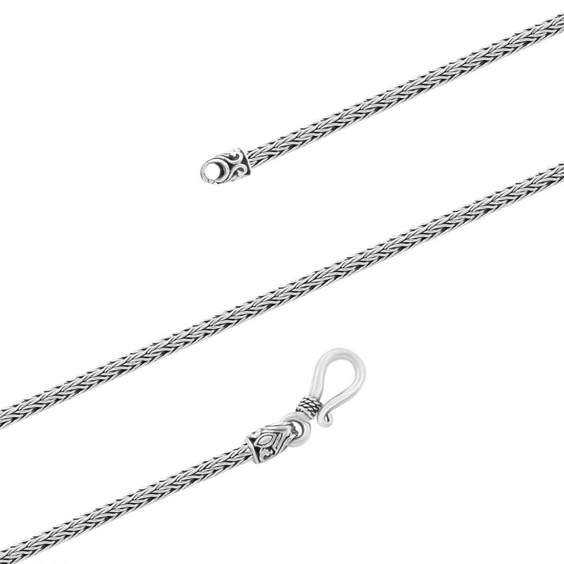 Bali Legacy Sterling Silver 2.5mm Tulang Naga Necklace 18 Inches 13.90 Grams