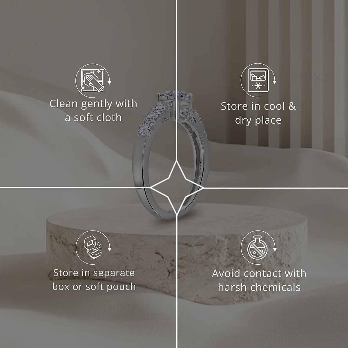 Luxoro 14K White Gold Luxuriant Lab Grown Diamond G-H VS Ring (Size 7.5) 1.15 ctw image number 6