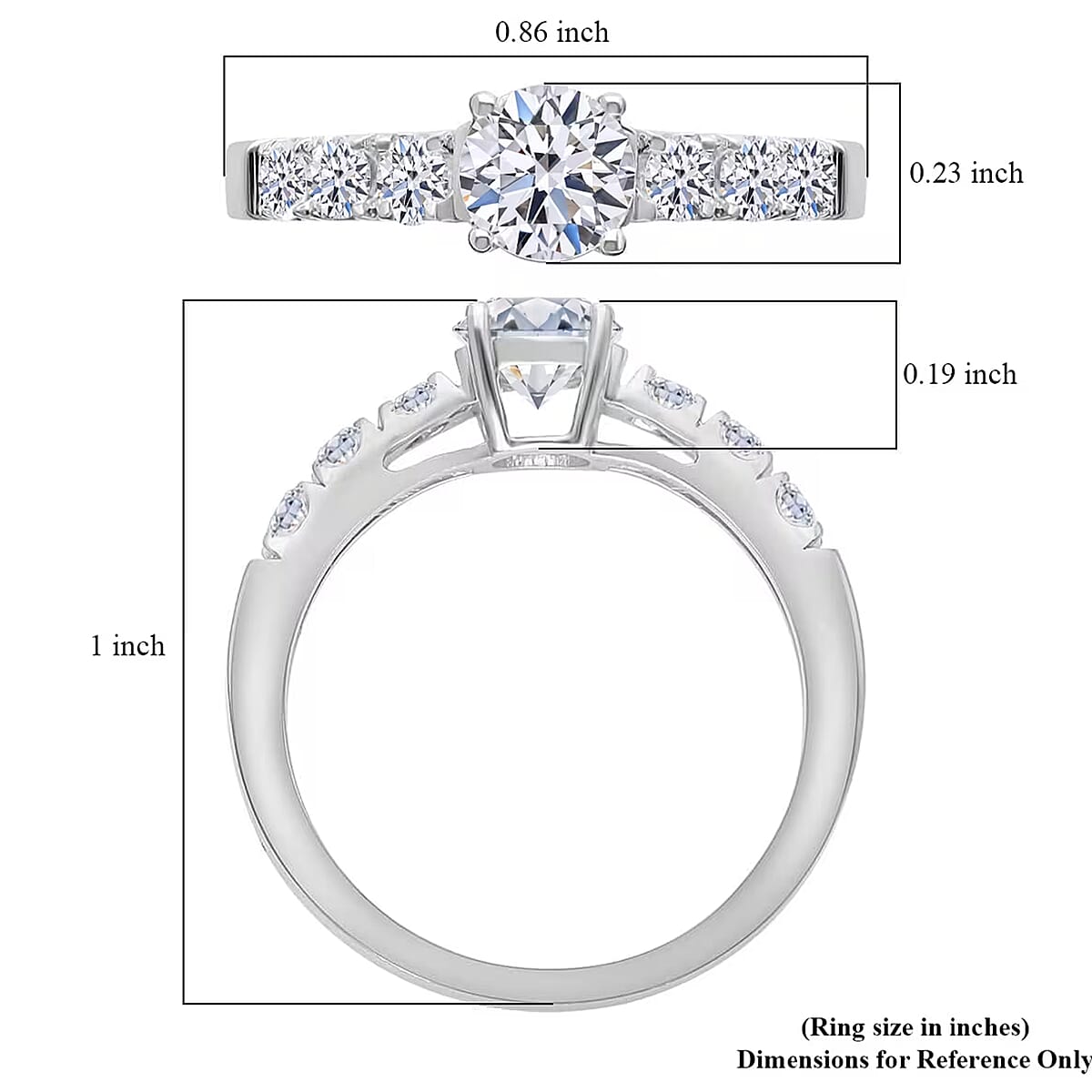 Luxoro 14K White Gold Luxuriant Lab Grown Diamond G-H VS Ring (Size 7.5) 1.15 ctw image number 7