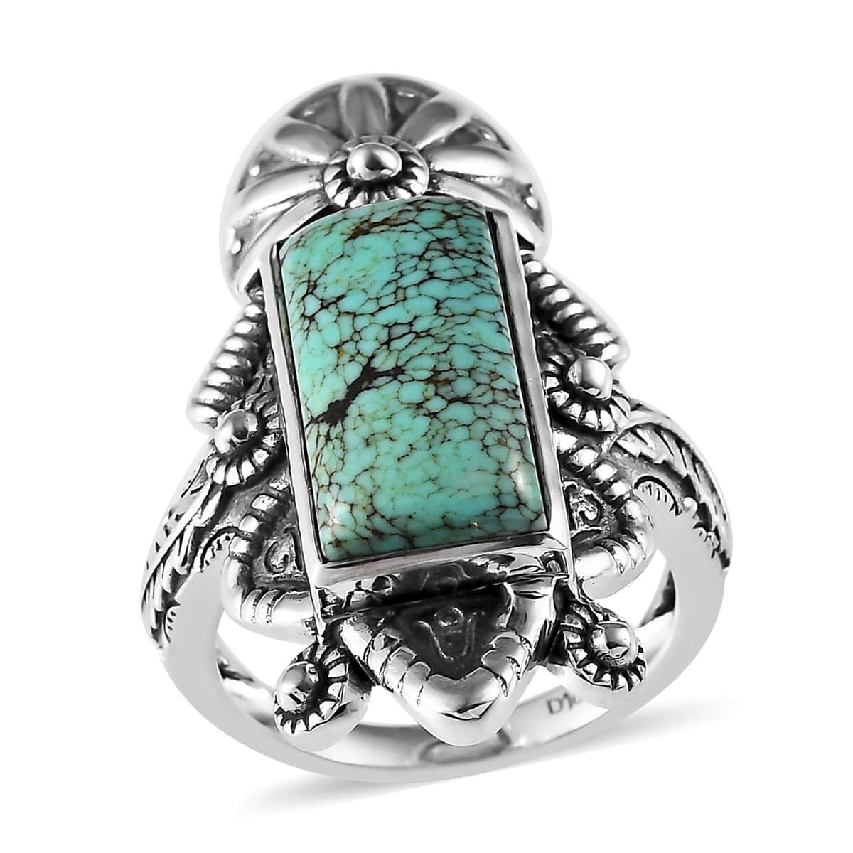 Artisan Crafted Blue Moon Turquoise Solitaire Ring in Sterling Silver (Size 7.0) 6.50 ctw image number 0