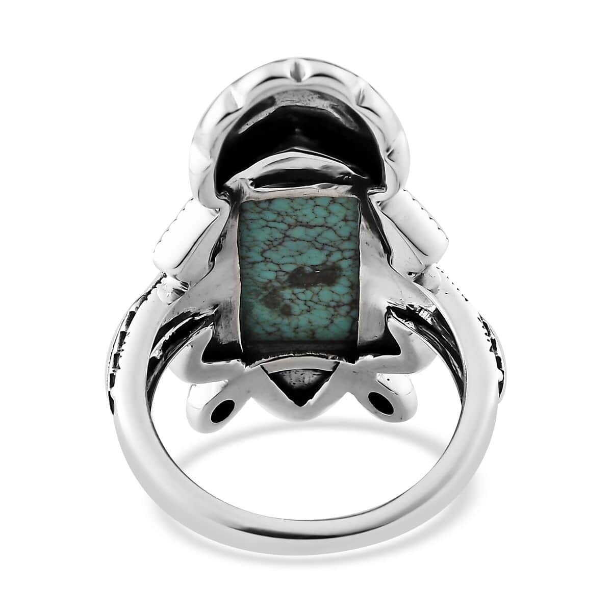 Artisan Crafted Blue Moon Turquoise Solitaire Ring in Sterling Silver (Size 7.0) 6.50 ctw image number 4