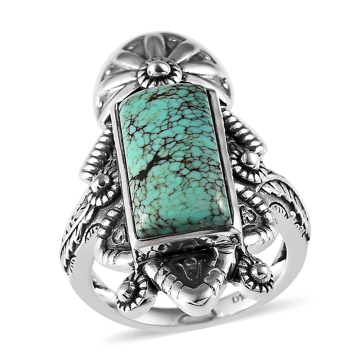 Artisan Crafted Blue Moon Turquoise Ring in Sterling Silver (Size 8.0) 5.75 ctw image number 0