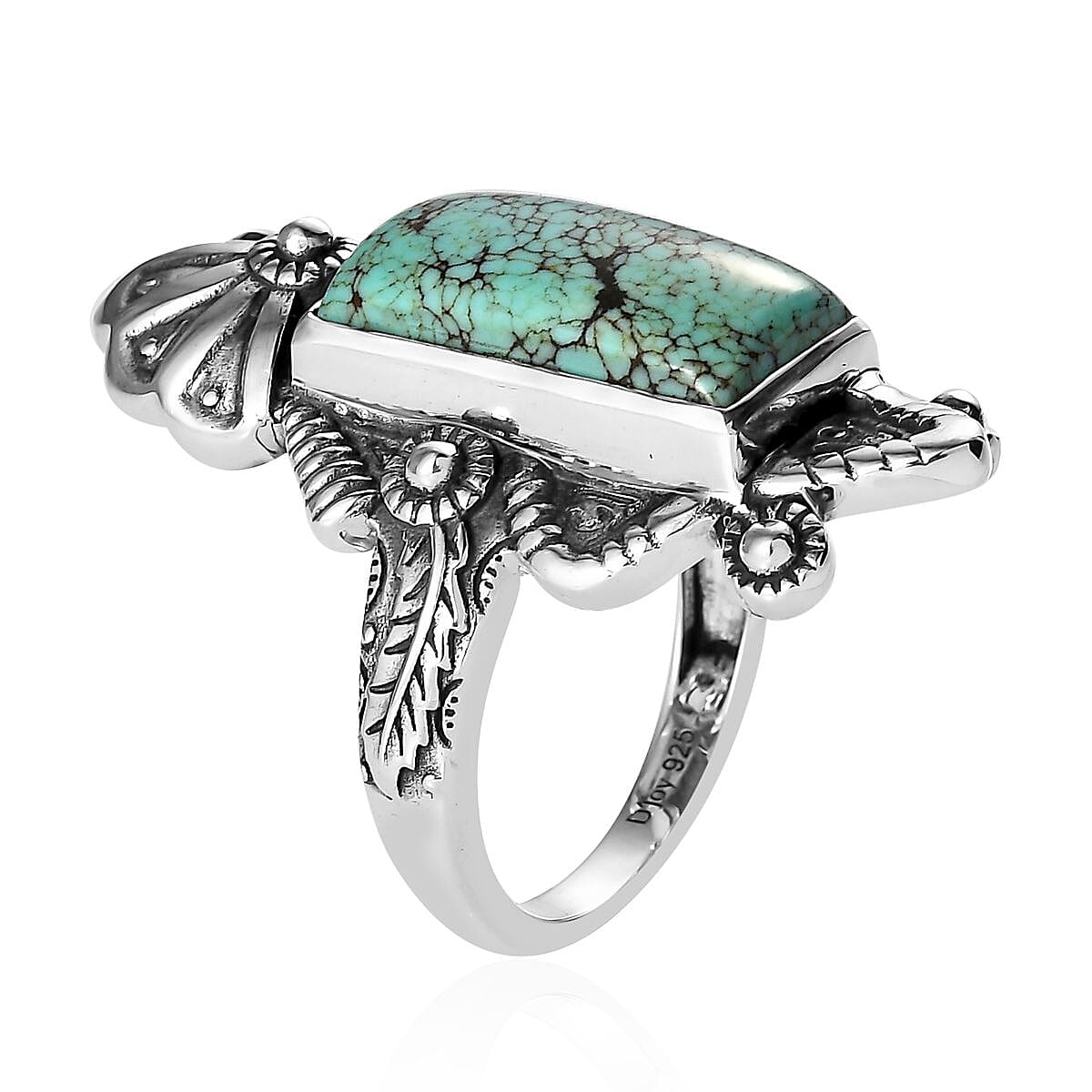 Artisan Crafted Blue Moon Turquoise Ring in Sterling Silver (Size 8.0) 5.75 ctw image number 3