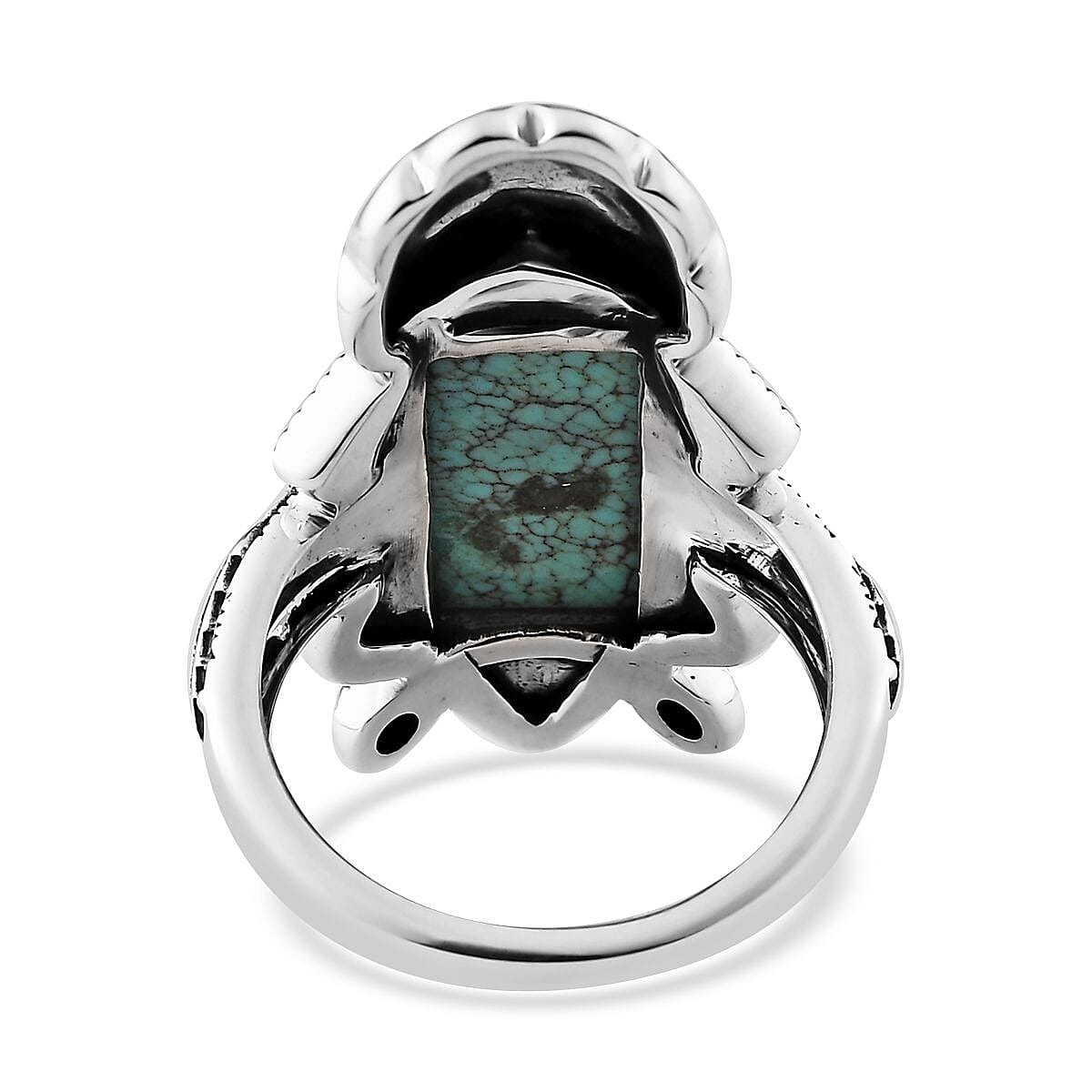Artisan Crafted Blue Moon Turquoise Ring in Sterling Silver (Size 8.0) 5.75 ctw image number 4