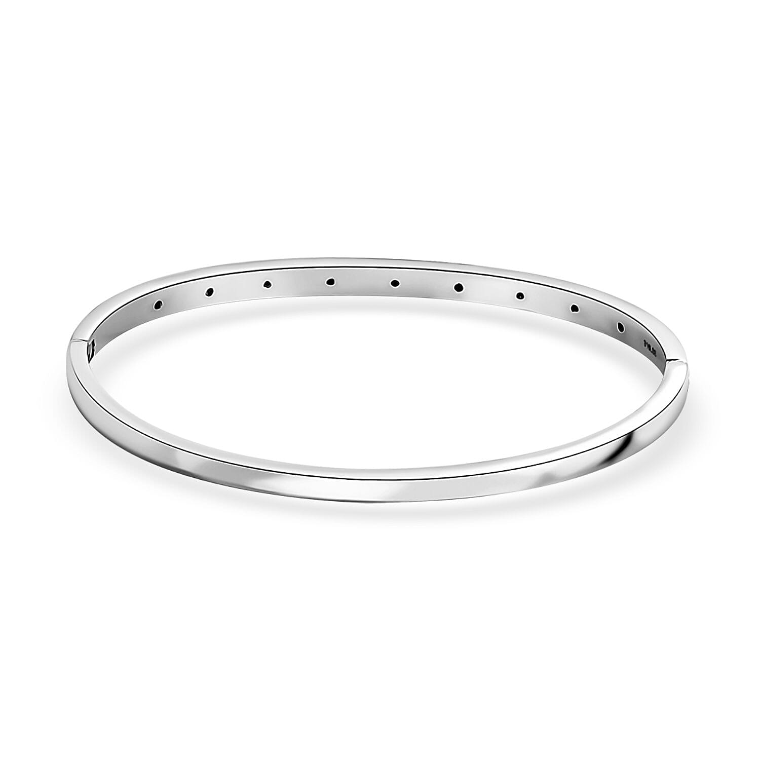 Sleeping Beauty Turquoise Bangle Bracelet in Stainless Steel (6.50 In) 0.60 ctw