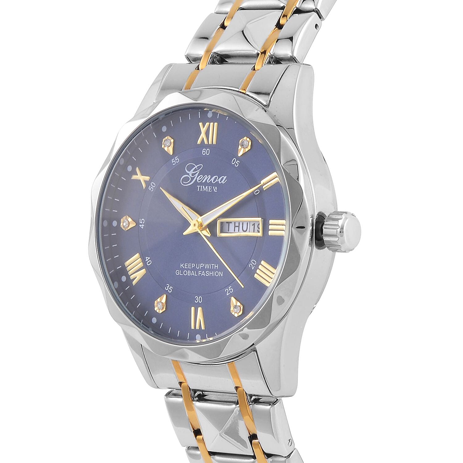 Genoa Austrian Crystal Quartz Movement Watch in Goldtone and Silvertone