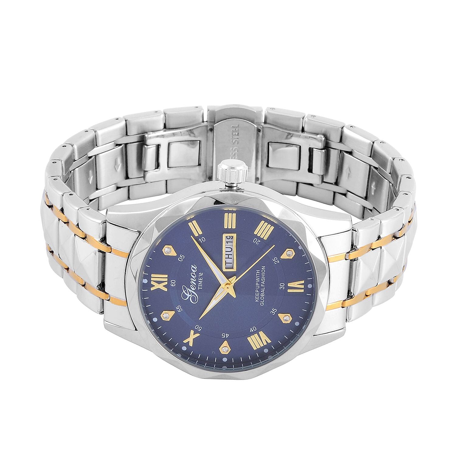 Genoa Austrian Crystal Quartz Movement Watch in Goldtone and Silvertone