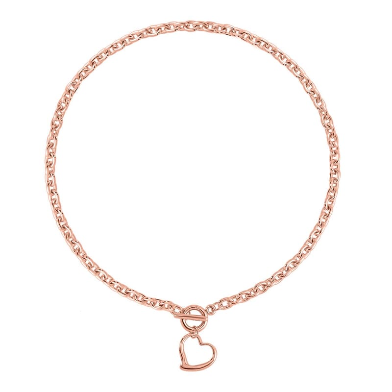 Cable Link Chain Necklace in Rosetone 20.5 Inches