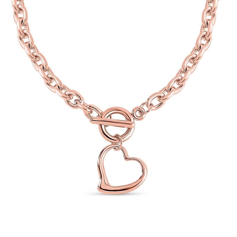 Cable Link Chain Necklace in Rosetone 20.5 Inches